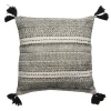 Coussin Carré en coton à Pompons TOLIMA 40x40 cm Beige