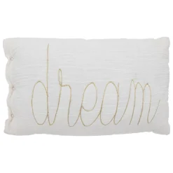 Coussin rectangulaire en gaze de coton blanc