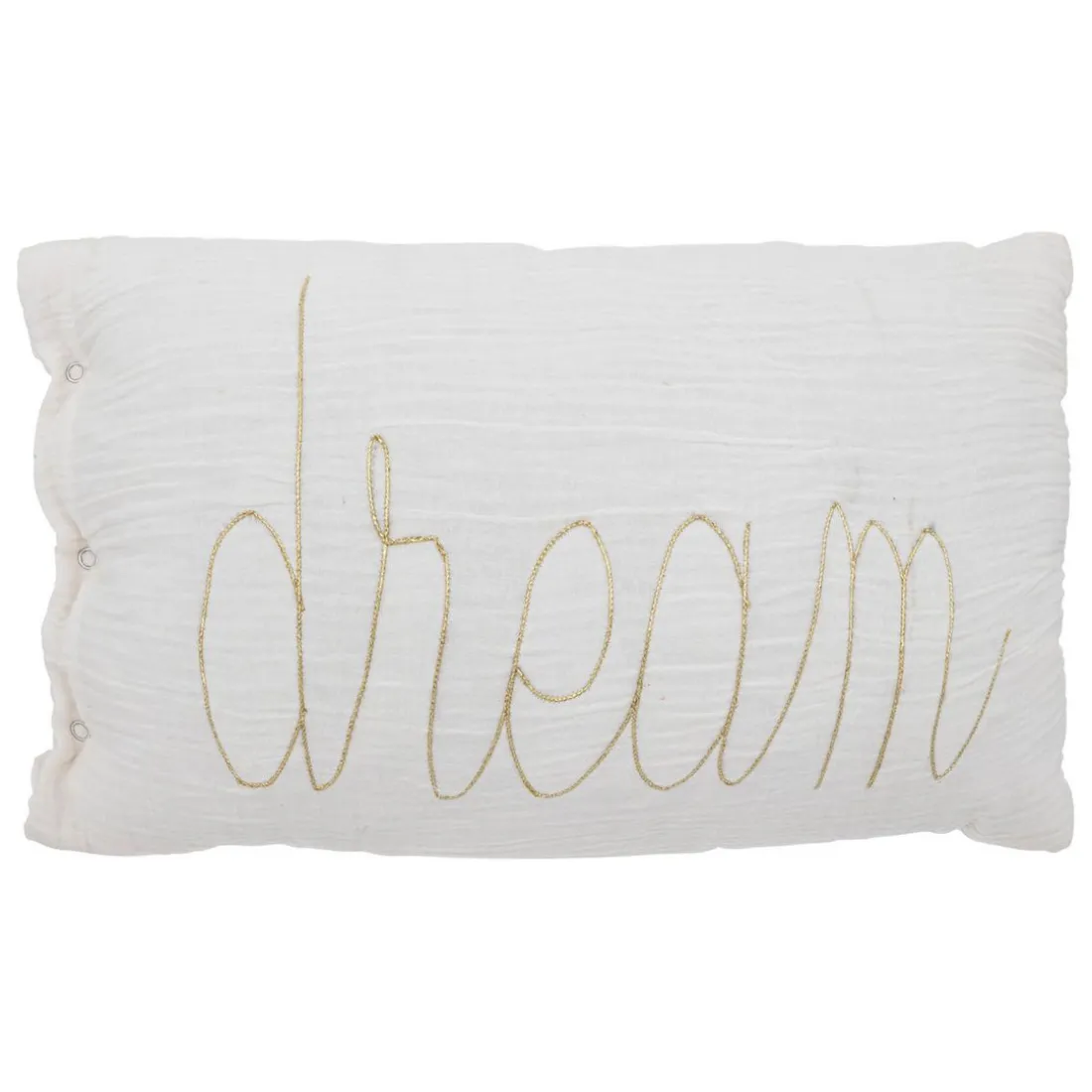 Coussin rectangulaire en gaze de coton blanc