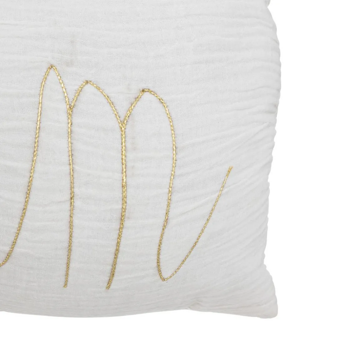 Coussin rectangulaire en gaze de coton blanc