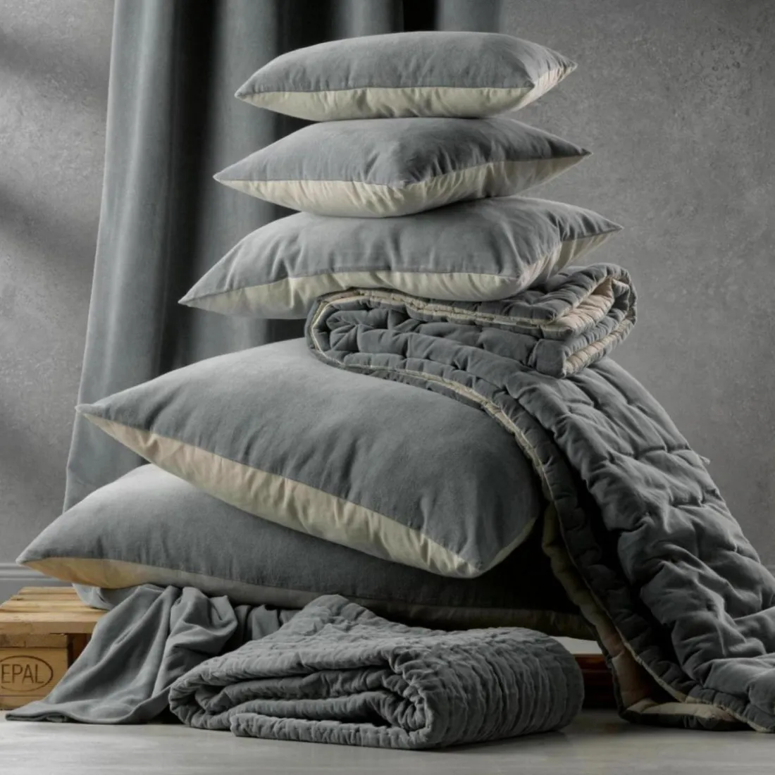 Coussin uni Elise Craie 30 x 50