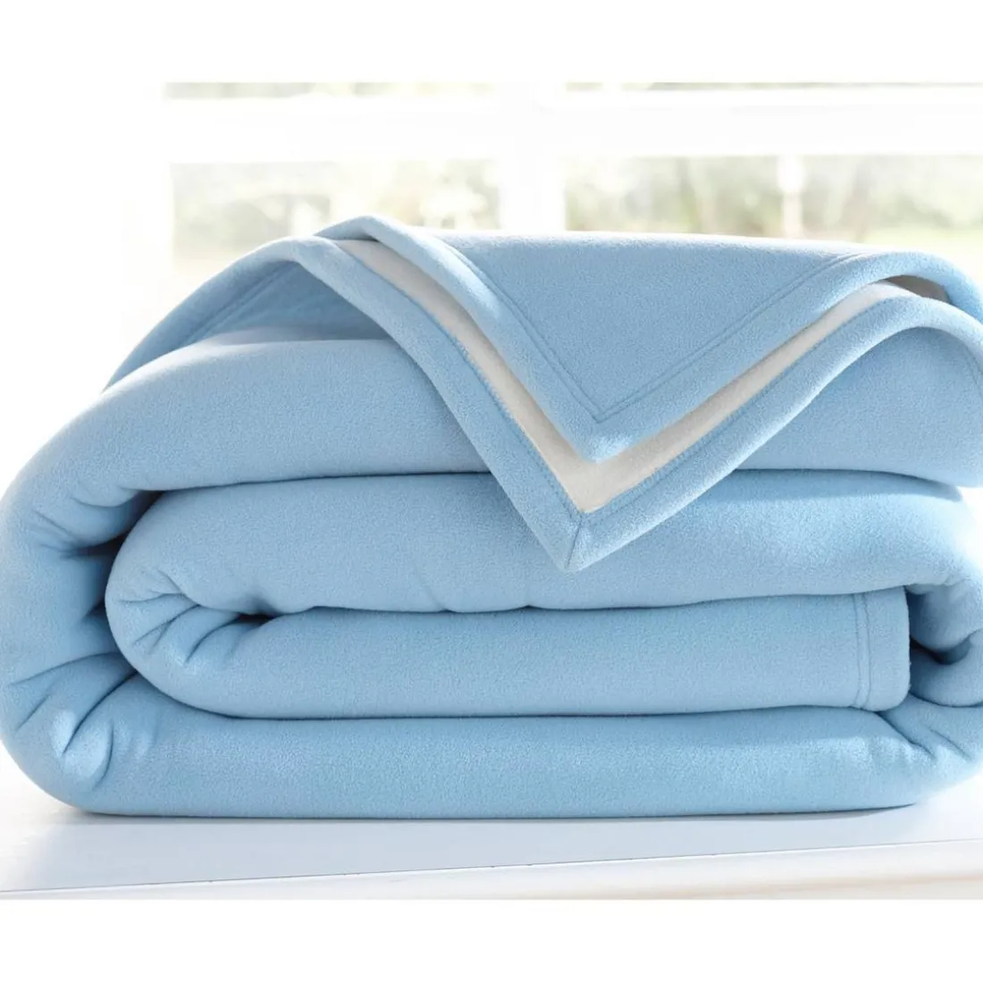 Couverture Polaire Bicolore Ciel & Naturel