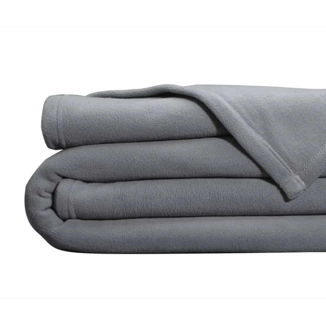 Couverture POLAIRE UNIE microfibre tempérée gris