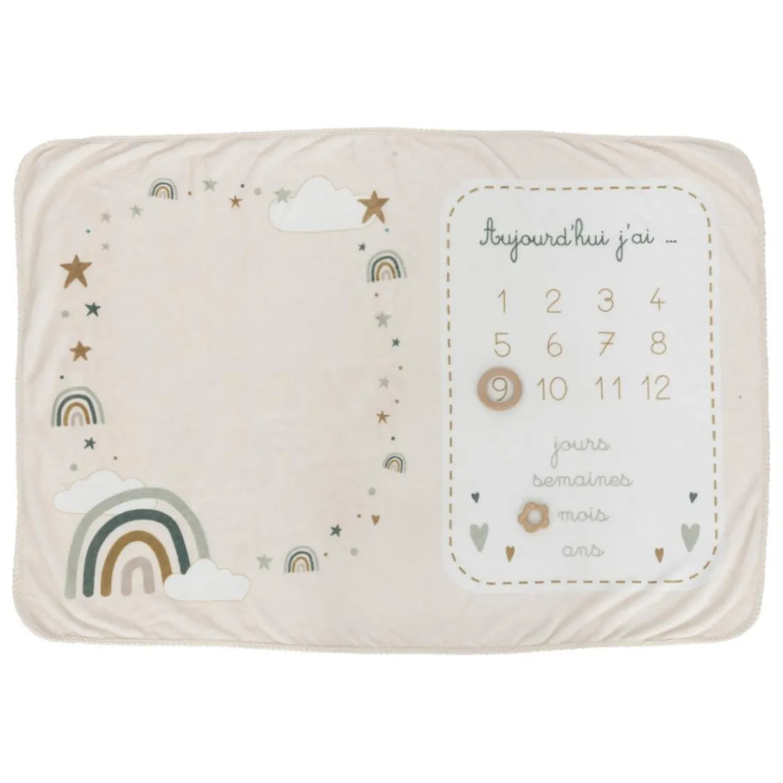 Couverture étape bébé Eloic beige