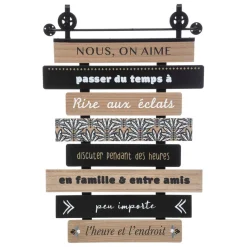 Déco murale en bois & métal 48x72cm
