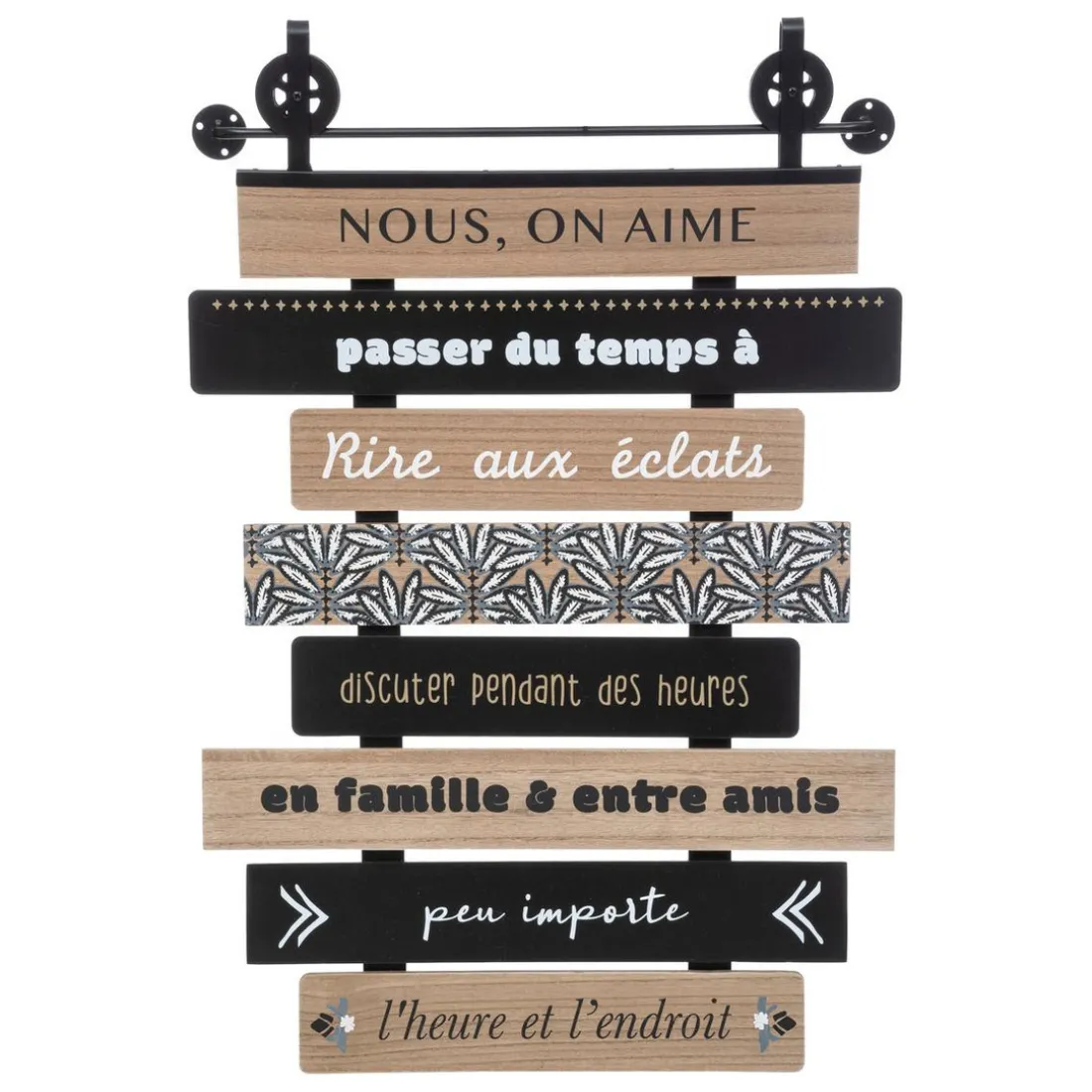 Déco murale en bois & métal 48x72cm