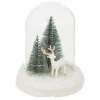 Décoration cloche en verre avec renne LED blanc chaud à piles