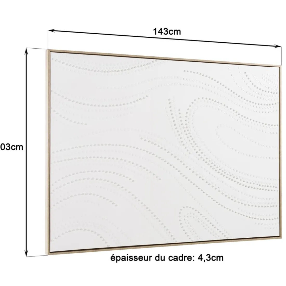 Décoration murale blanche à points cadre naturel HOMER