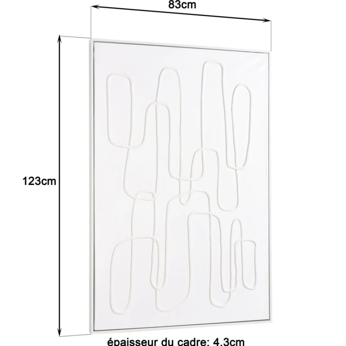 Décoration murale lignes abstraites n°1, cadre blanc HOMER