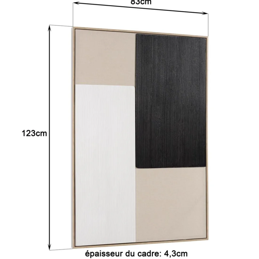 Décoration murale mix matières, cadre bicolore HOMER