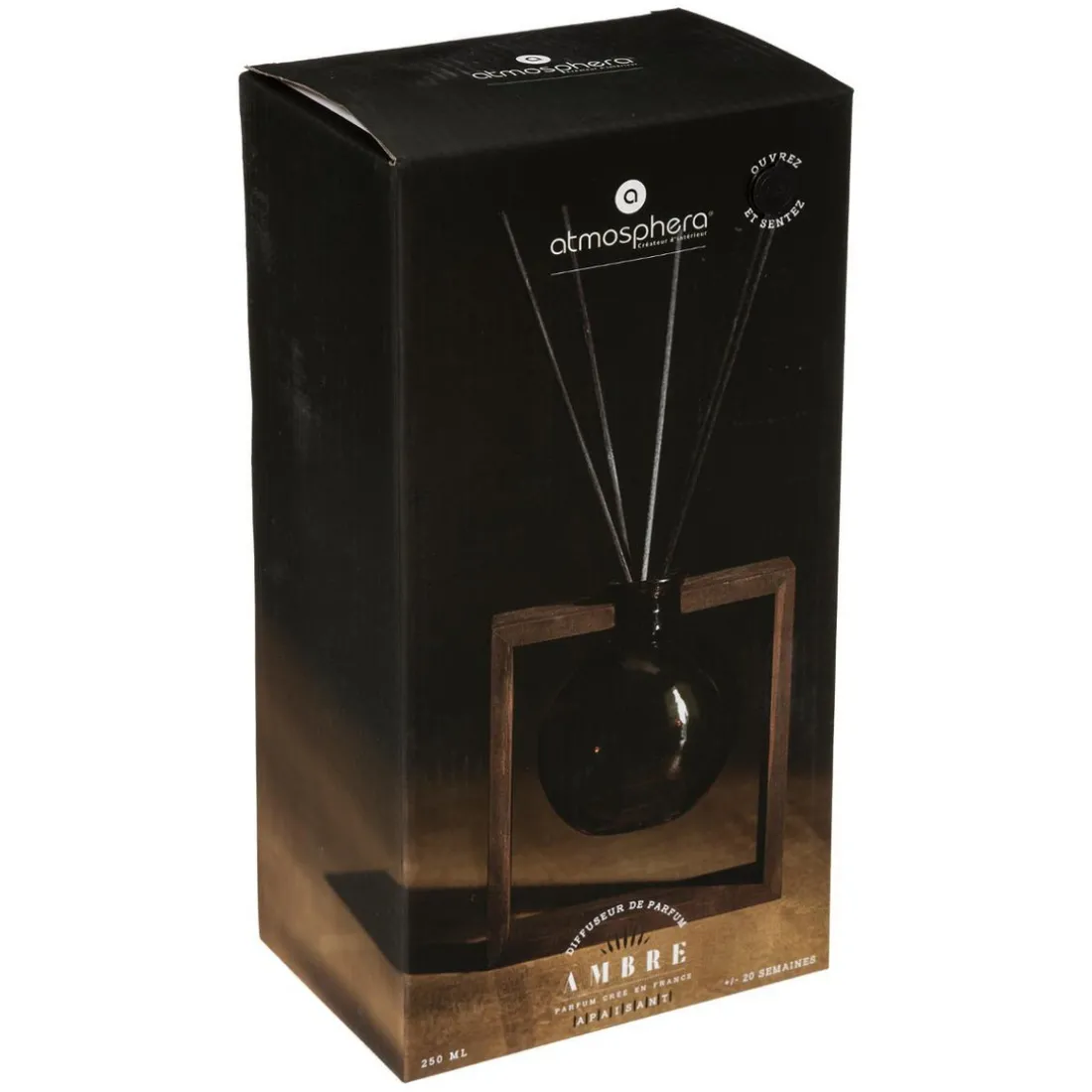 Diffuseur en Verre + Bois Ambre Snow 250 mlvoir
