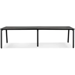 Double bureau bench ou table de réunion 'AMADEUS' en bois et métal noir