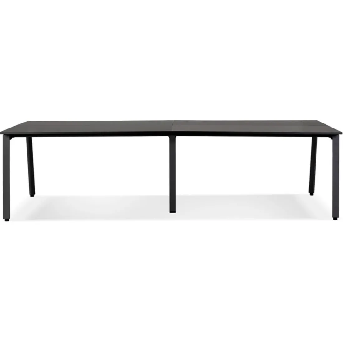 Double bureau bench ou table de réunion 'AMADEUS' en bois et métal noir