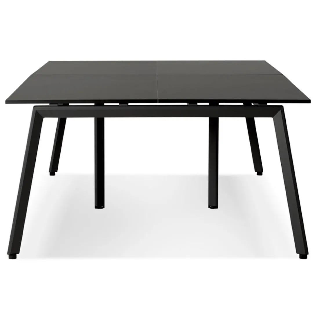 Double bureau bench ou table de réunion 'AMADEUS' en bois et métal noir
