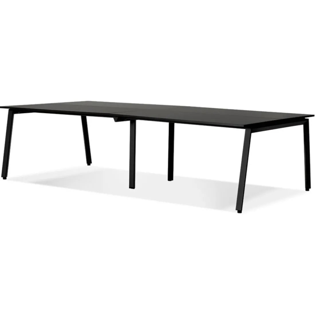 Double bureau bench ou table de réunion 'AMADEUS' en bois et métal noir