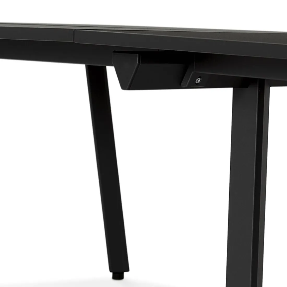 Double bureau bench ou table de réunion 'AMADEUS' en bois et métal noir