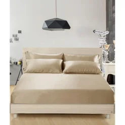Drap Housse en Soie Sans Couture beige