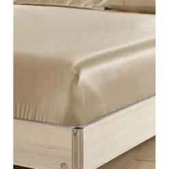 Drap Housse en Soie Sans Couture beige
