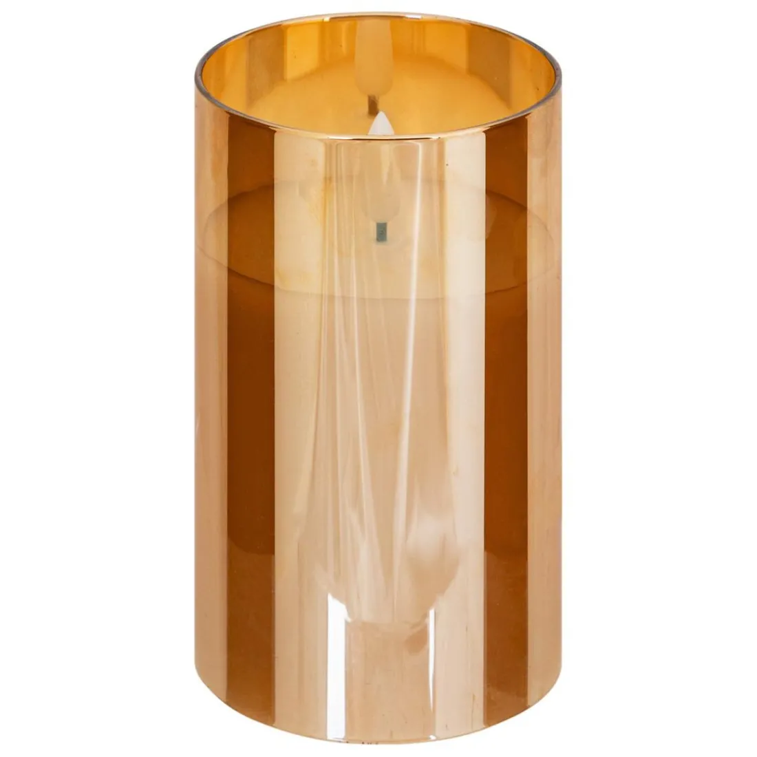 Ensemble 3 bougies LED en verre SENA ambre