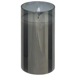 Ensemble 3 bougies LED en verre SENA noir