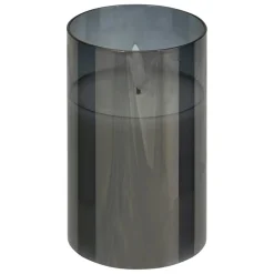 Ensemble 3 bougies LED en verre SENA noir
