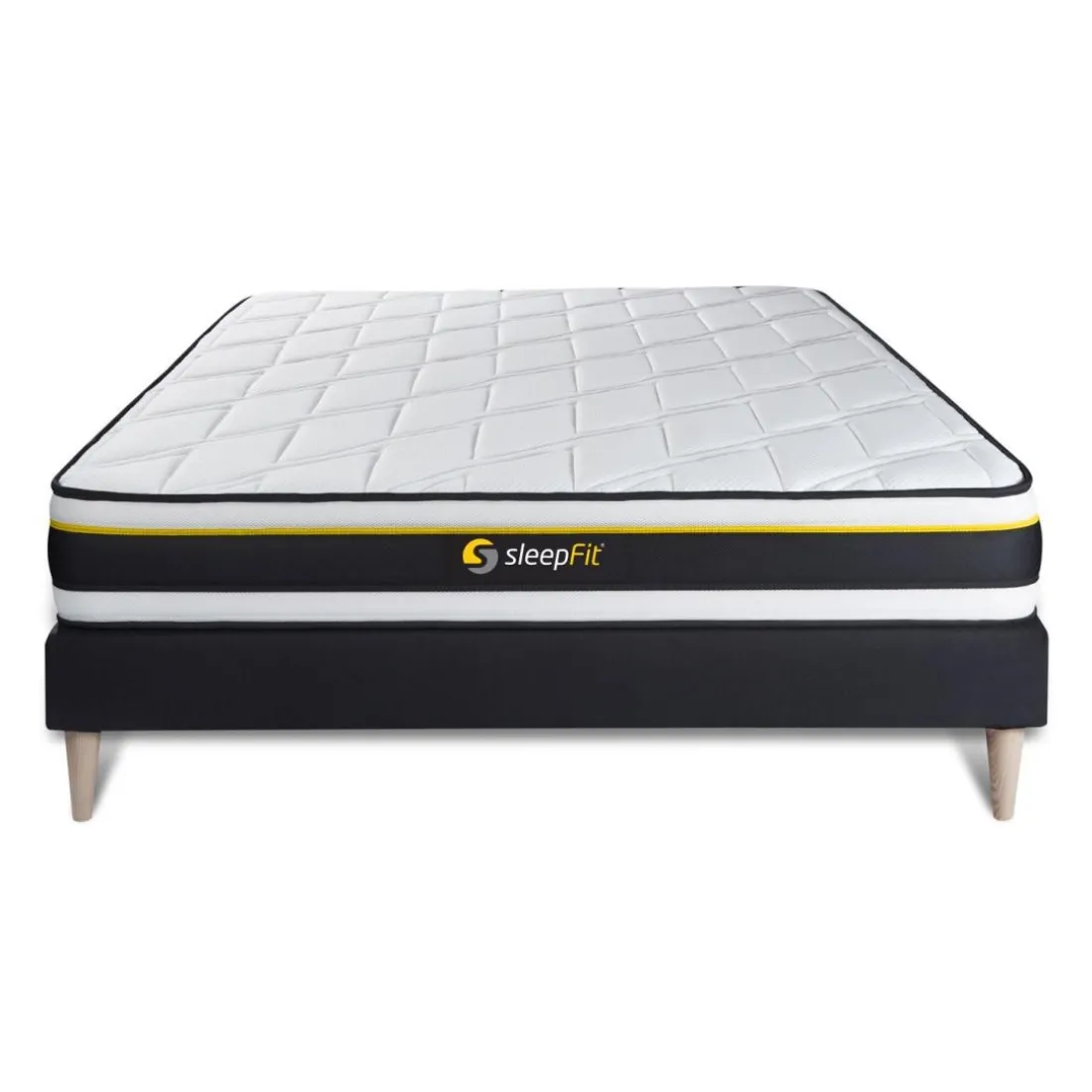 Ensemble matelas SOFT sommier kit noir