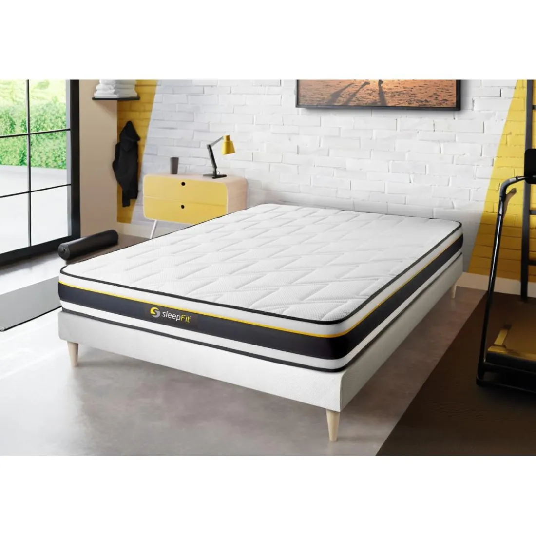 Ensemble matelas SOFT sommier kit blanc
