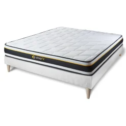 Ensemble matelas SOFT sommier kit blanc