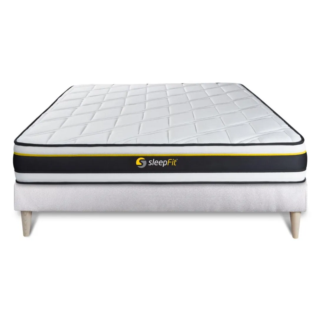 Ensemble matelas SOFT sommier kit blanc
