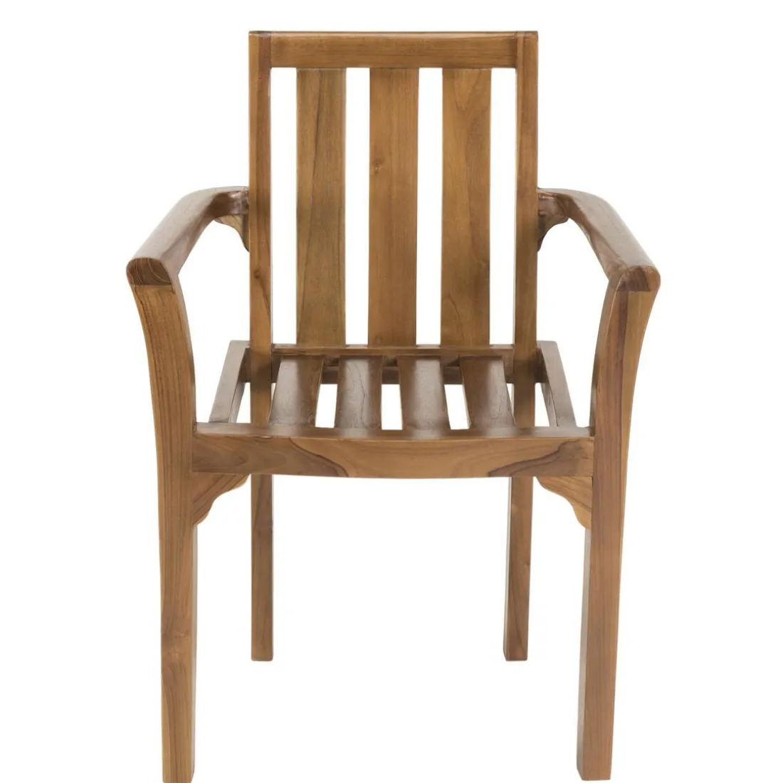 Ensemble de 2 fauteuils empilables HANNA en bois teck huilé