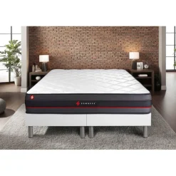 Ensemble double sommier matelas REGEN a memoire de forme