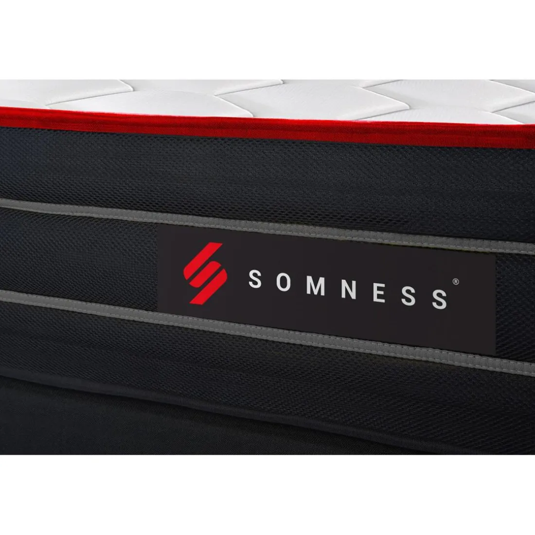 Ensemble double sommier matelas BOOST ressorts ensaches et memoire de forme