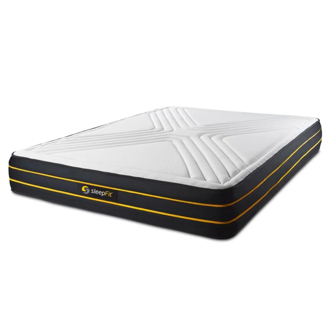 Ensemble double sommier matelas micro ressorts ensaches et memoire de forme