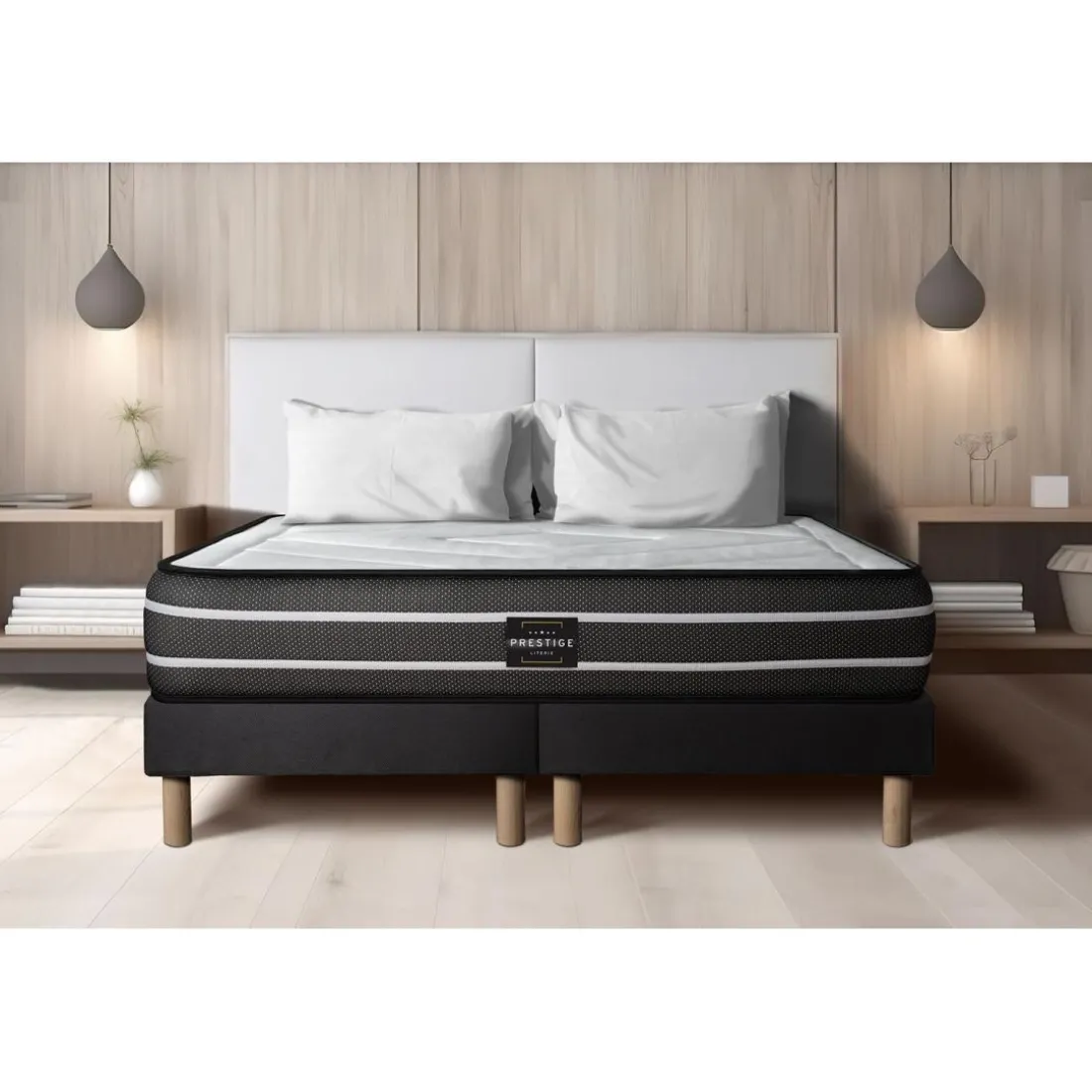 Ensemble Exclusive double sommier noir