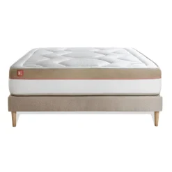 Ensemble LE COSY Memoire de forme 7 zones de confort sommier kit Beige