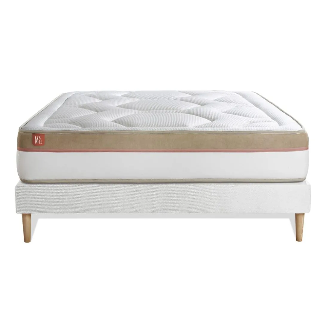 Ensemble LE COSY Memoire de forme 7 zones de confort sommier kit Blanc