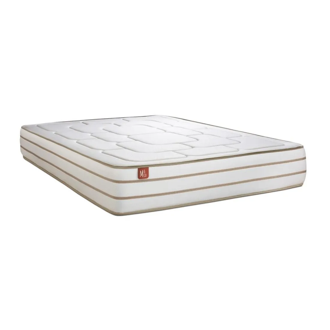 Ensemble LE DOUILLET Memoire de forme BioVisco Maxi epaisseur double sommiers Blanc