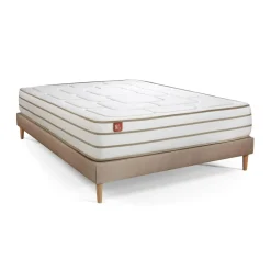 Ensemble LE DOUILLET Memoire de forme BioVisco Maxi epaisseur sommier Beige