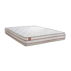 Ensemble LE DOUX Memoire de forme 3 zones de confort double sommiers Blanc