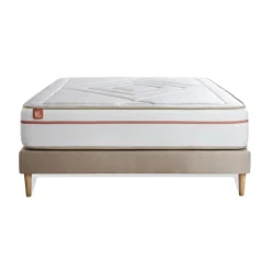 Ensemble LE PAISIBLE Memoire de forme BioVisco sommier kit Beige
