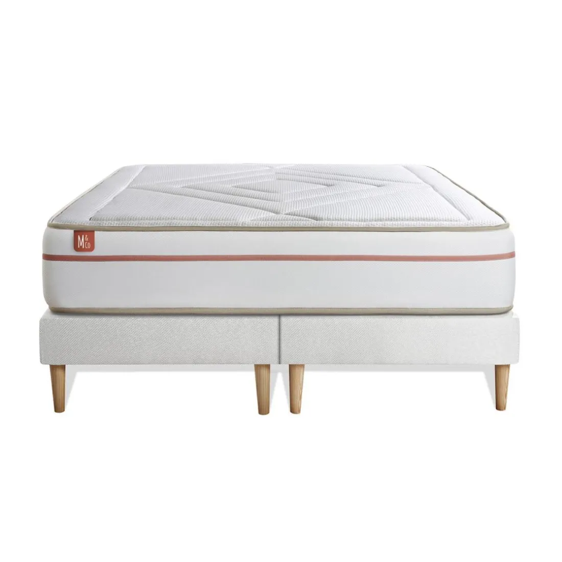 Ensemble LE PAISIBLE Memoire de forme BioVisco double sommiers Blanc