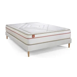 Ensemble LE PAISIBLE Memoire de forme BioVisco sommier Blanc