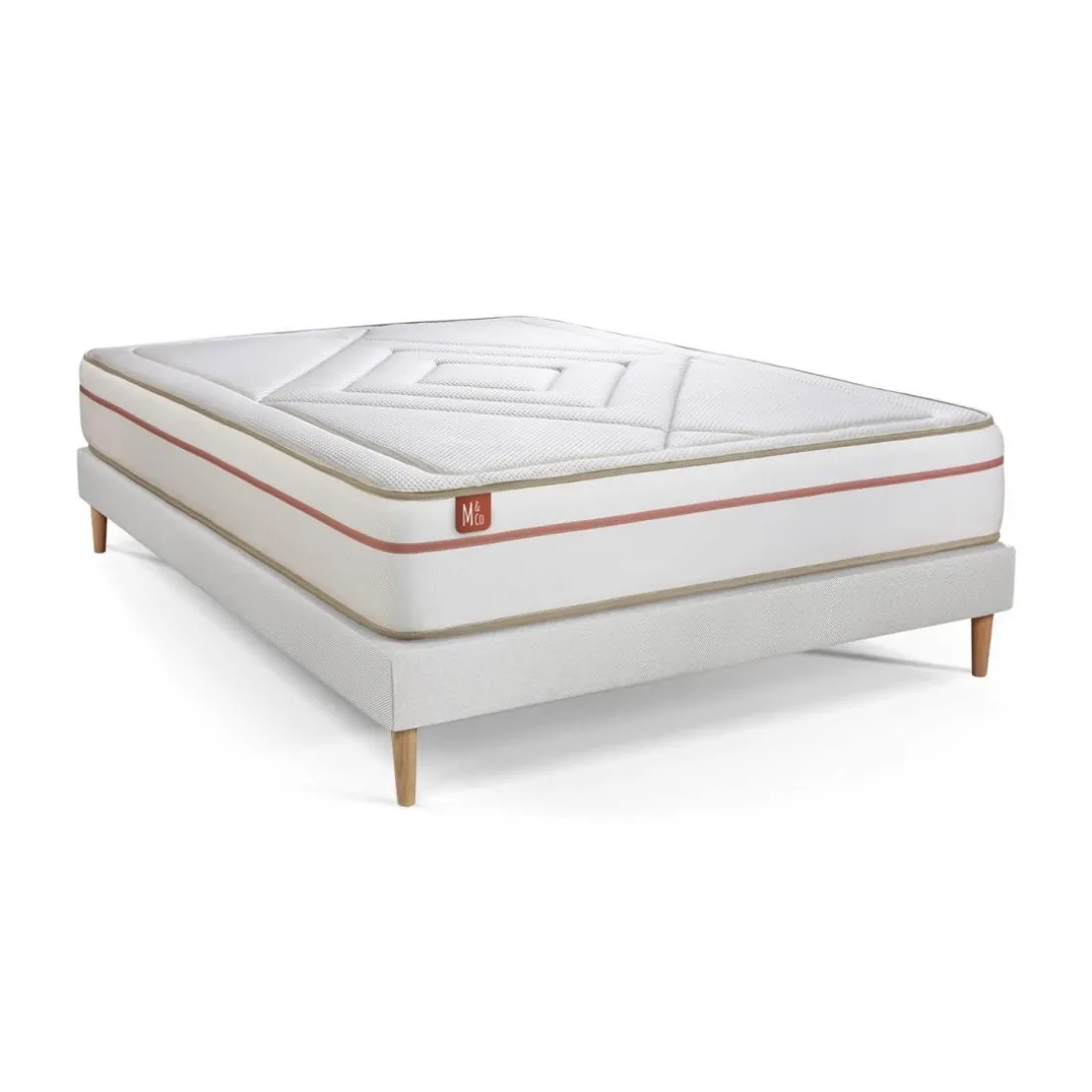Ensemble LE PAISIBLE Memoire de forme BioVisco sommier Blanc