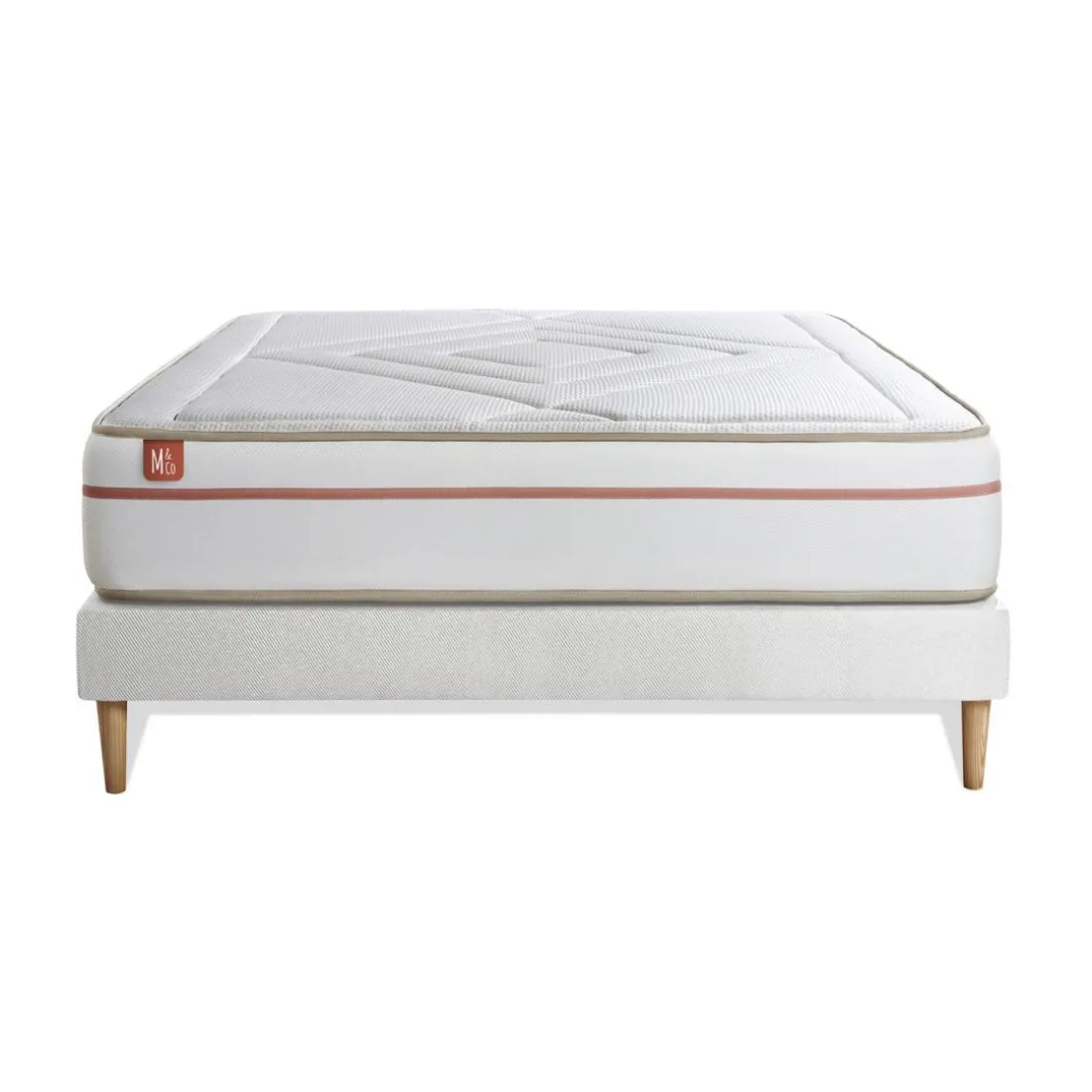 Ensemble LE PAISIBLE Memoire de forme BioVisco sommier kit Blanc