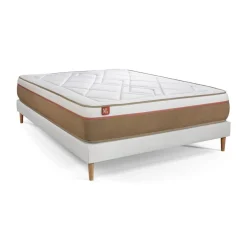 Ensemble LE SOYEUX Ressorts ensaches Memoire de forme BioVisco sommier kit Blanc