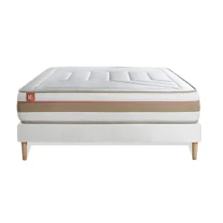 Ensemble LE TENDRERessorts ensaches Memoire de forme 7 zones de confort sommier Blanc