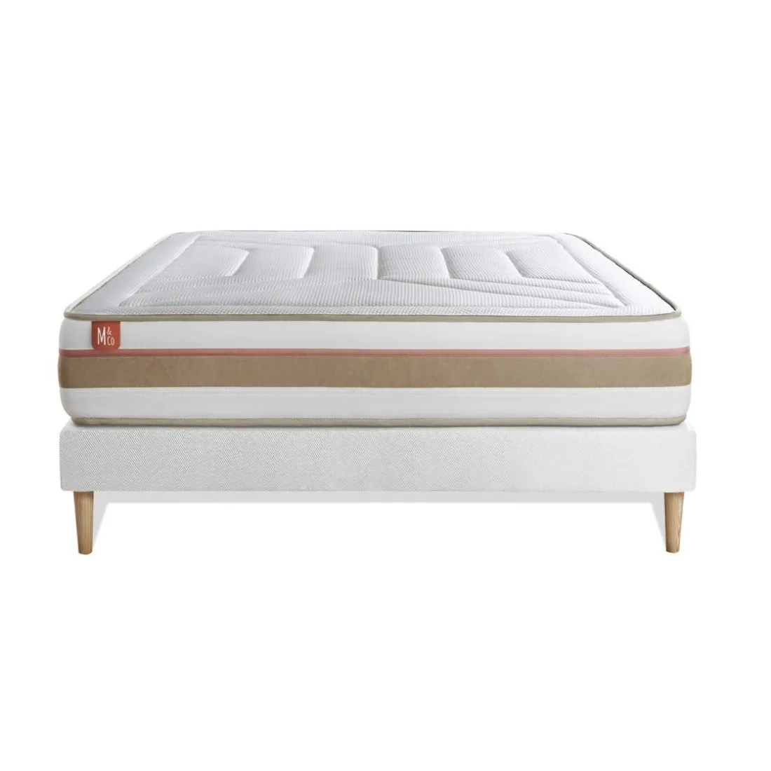 Ensemble LE TENDRERessorts ensaches Memoire de forme 7 zones de confort sommier Blanc