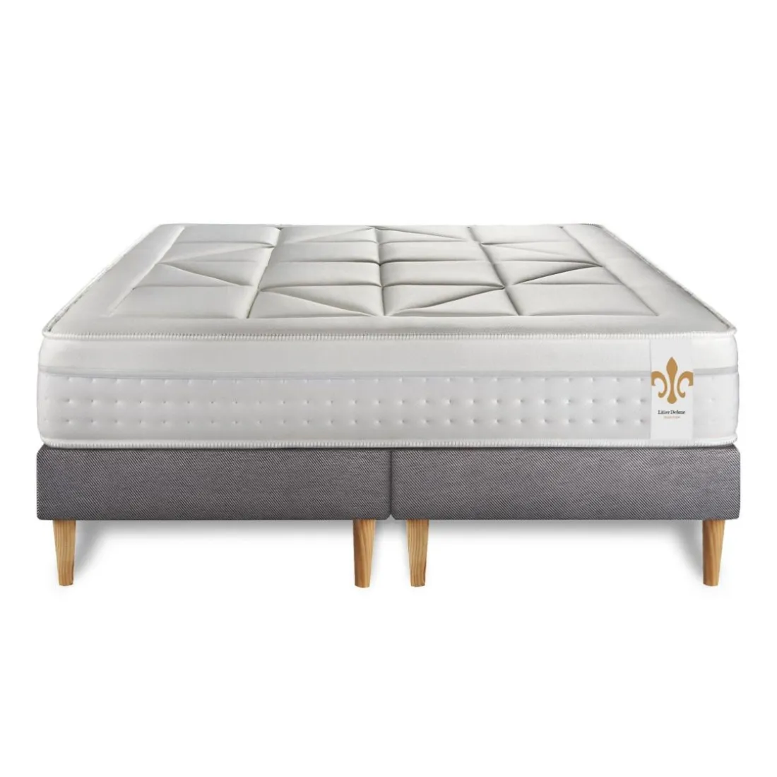 Ensemble Le Vingt-Huit double sommiers Gris