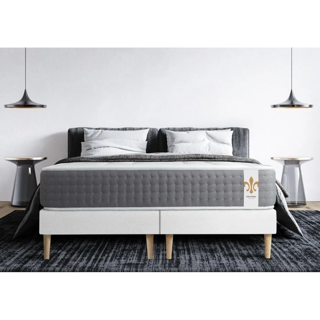 Ensemble Le Vingt-Six double sommiers Blanc