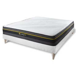 Ensemble matelas ACTIVE sommier kit blanc